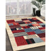 Contemporary Saffron Red Modern Rug in Family Room, con321