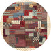 Square Machine Washable Contemporary Brown Red Rug, wshcon322