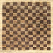 Square Contemporary Saddle Brown Checkered Rug, con323