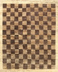 Machine Washable Contemporary Saddle Brown Rug, wshcon323