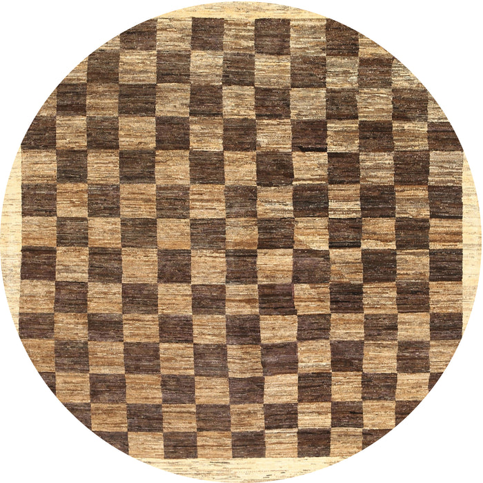 Square Machine Washable Contemporary Saddle Brown Rug, wshcon323