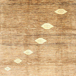 Sideview of Machine Washable Contemporary Orange Rug, wshcon324