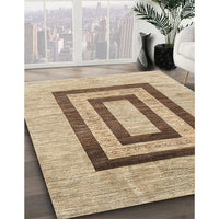 Contemporary Dark Gold Brown Modern Rug, con326