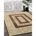 Contemporary Dark Gold Brown Modern Rug in Family Room, con326