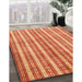 Contemporary Neon Red Modern Rug in Family Room, con329