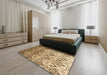 Machine Washable Contemporary Light Brown Rug in a Bedroom, wshcon331