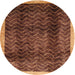 Sideview of Contemporary Orange Modern Rug, con334