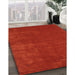 Contemporary Red Modern Rug in Family Room, con335