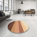 Round Machine Washable Contemporary Red Rug in a Office, wshcon336