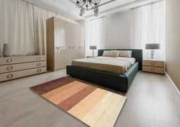 Contemporary Red Modern Rug in a Bedroom, con336