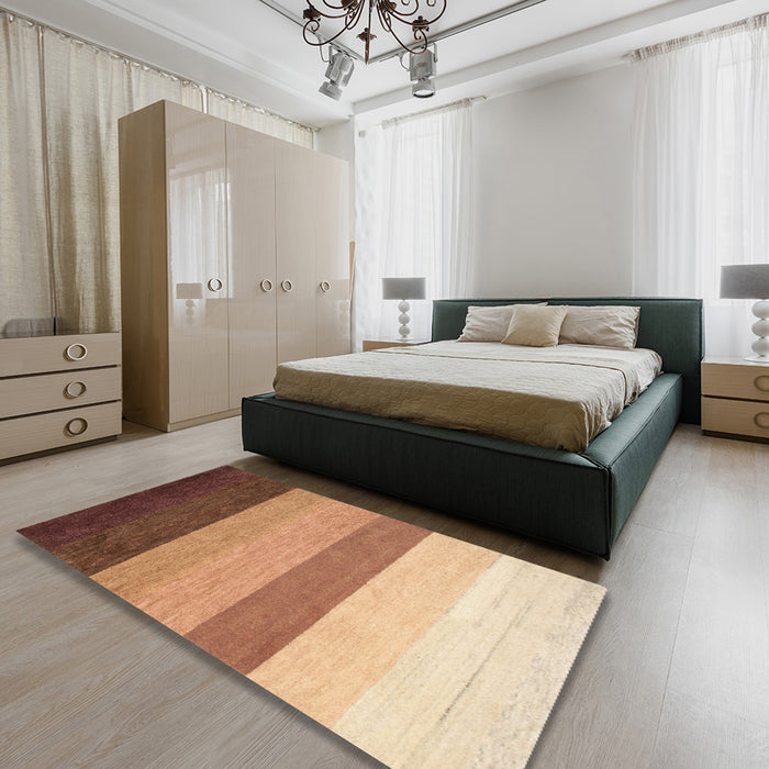 Contemporary Red Modern Rug in a Bedroom, con336