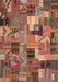 Contemporary Fire Brick Red Patchwork Rug, con337