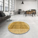 Round Machine Washable Contemporary Sedona Brown Rug in a Office, wshcon338