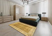 Contemporary Sedona Brown Modern Rug in a Bedroom, con338