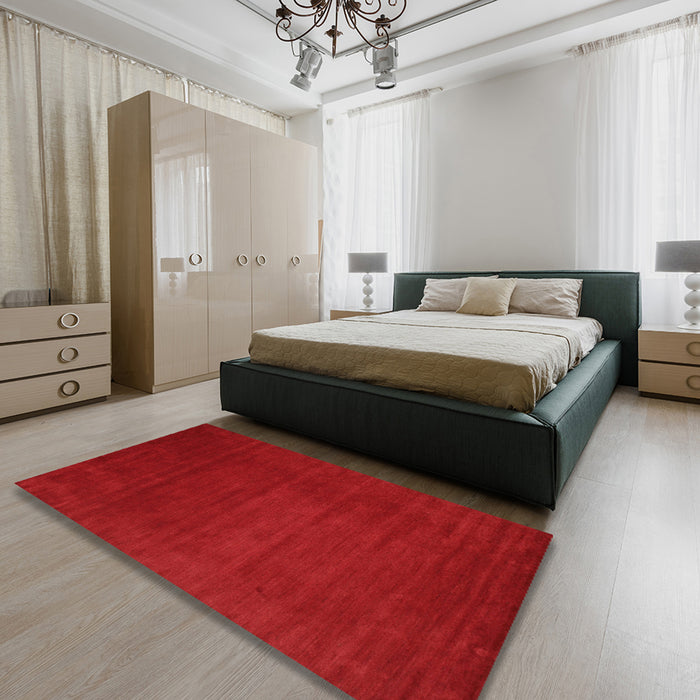 Machine Washable Contemporary Red Rug in a Bedroom, wshcon33