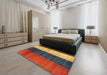 Machine Washable Contemporary Fire Brick Red Rug in a Bedroom, wshcon340