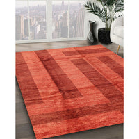 Contemporary Orange Red Modern Rug, con341