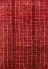 Machine Washable Contemporary Fire Red Rug, wshcon342