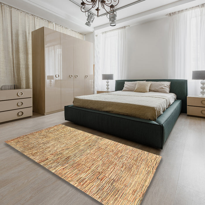 Contemporary Red Modern Rug in a Bedroom, con344