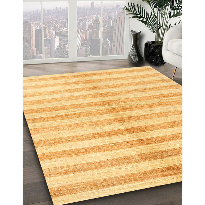 Contemporary Chrome Gold Yellow Modern Rug in Family Room, con346