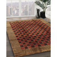 Contemporary Saffron Red Modern Rug, con347