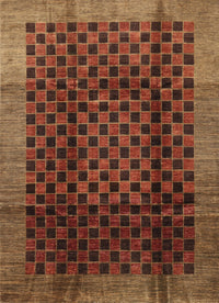 Machine Washable Contemporary Saffron Red Rug, wshcon347