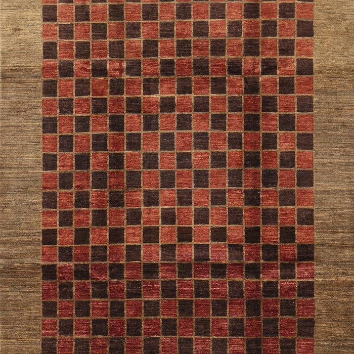 Machine Washable Contemporary Saffron Red Rug, wshcon347