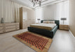 Machine Washable Contemporary Saffron Red Rug in a Bedroom, wshcon347