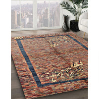 Contemporary Brown Red Modern Rug, con349