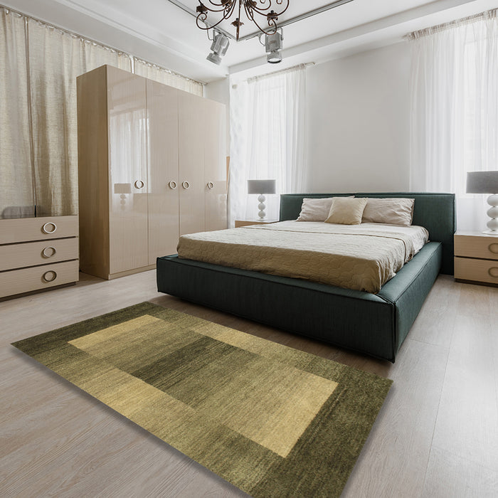 Machine Washable Contemporary Caramel Brown Rug in a Bedroom, wshcon351