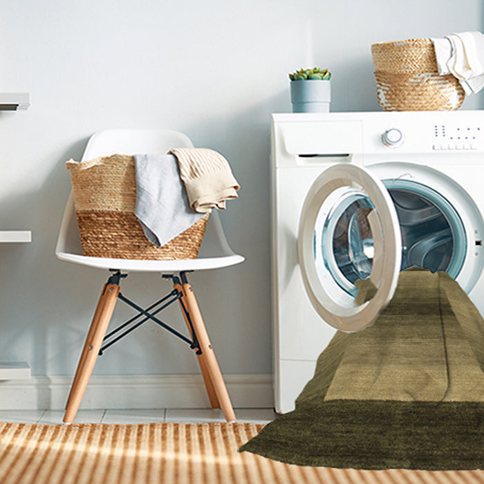 Machine Washable Contemporary Caramel Brown Rug in a Washing Machine, wshcon351