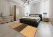 Contemporary Orange Modern Rug in a Bedroom, con352