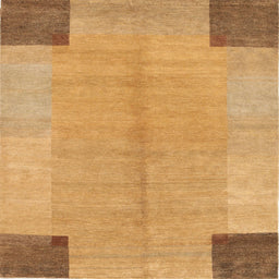 Sideview of Machine Washable Contemporary Orange Rug, wshcon353