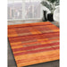 Contemporary Neon Red Modern Rug in Family Room, con354