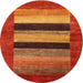 Sideview of Contemporary Orange Modern Rug, con355