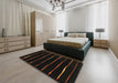 Machine Washable Contemporary Bakers Brown Rug in a Bedroom, wshcon356