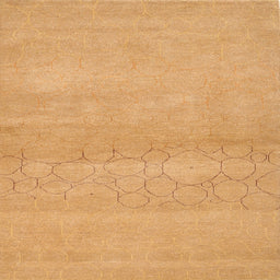 Square Contemporary Dark Orange Modern Rug, con357