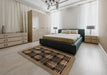 Contemporary Mid Gray Modern Rug in a Bedroom, con359