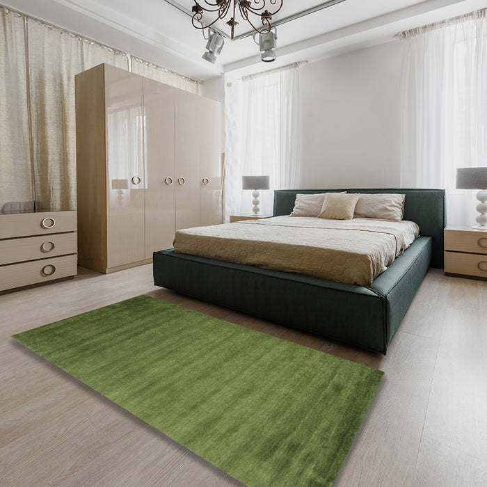 Machine Washable Contemporary Seaweed Green Rug in a Bedroom, wshcon35