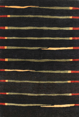 Contemporary Chocolate Brown Modern Rug, con361