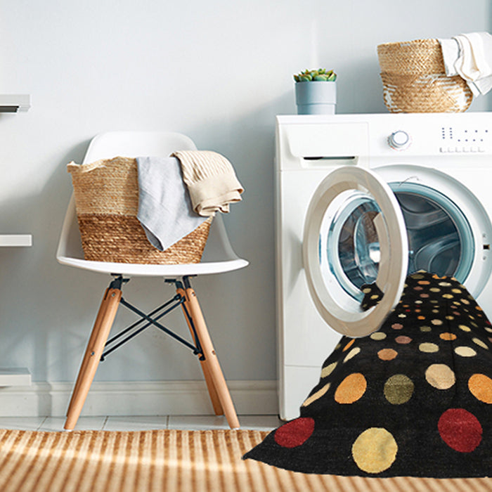 Machine Washable Contemporary Midnight Gray Rug in a Washing Machine, wshcon363