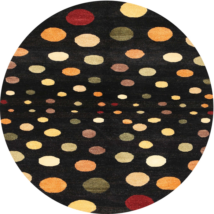 Square Machine Washable Contemporary Midnight Gray Rug, wshcon363