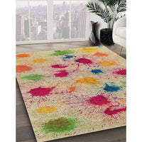 Contemporary Rust Pink Modern Rug, con366