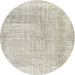 Square Machine Washable Contemporary White Gold Rug, wshcon367