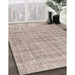 Contemporary Desert Sand Beige Modern Rug in Family Room, con369