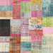 Square Contemporary Rust Pink Patchwork Rug, con373