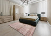 Contemporary Light Copper Gold Modern Rug in a Bedroom, con376