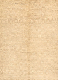 Machine Washable Contemporary Brown Gold Rug, wshcon377