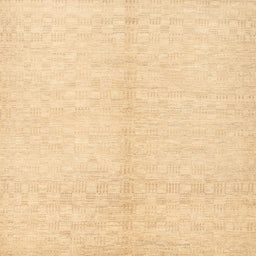 Sideview of Machine Washable Contemporary Brown Gold Rug, wshcon377