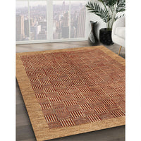 Contemporary Mahogany Brown Modern Rug, con378